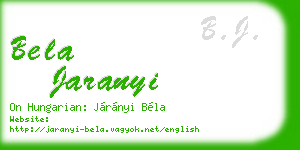 bela jaranyi business card